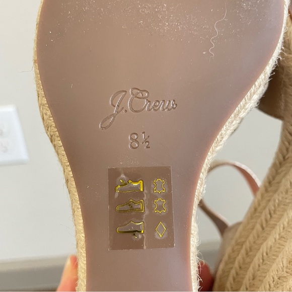 J. Crew Metallic Leather Espadrille Wedge Sandals NWOT Size 8.5 - Picture 9 of 9
